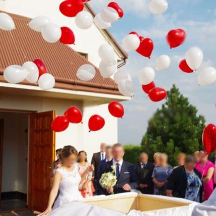 niespodzianka na ślub wesele, Pudło z balonami z helem, balony z helem